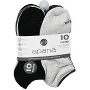 Wholesale - 10pk MENS APANA MULTI HALF CUSHION NS SOCKS SIZE 10-13 C/P 30, UPC: 019770114244